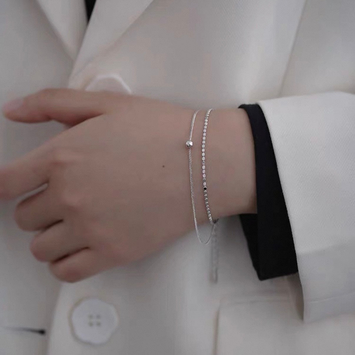 silky dot double bracelet