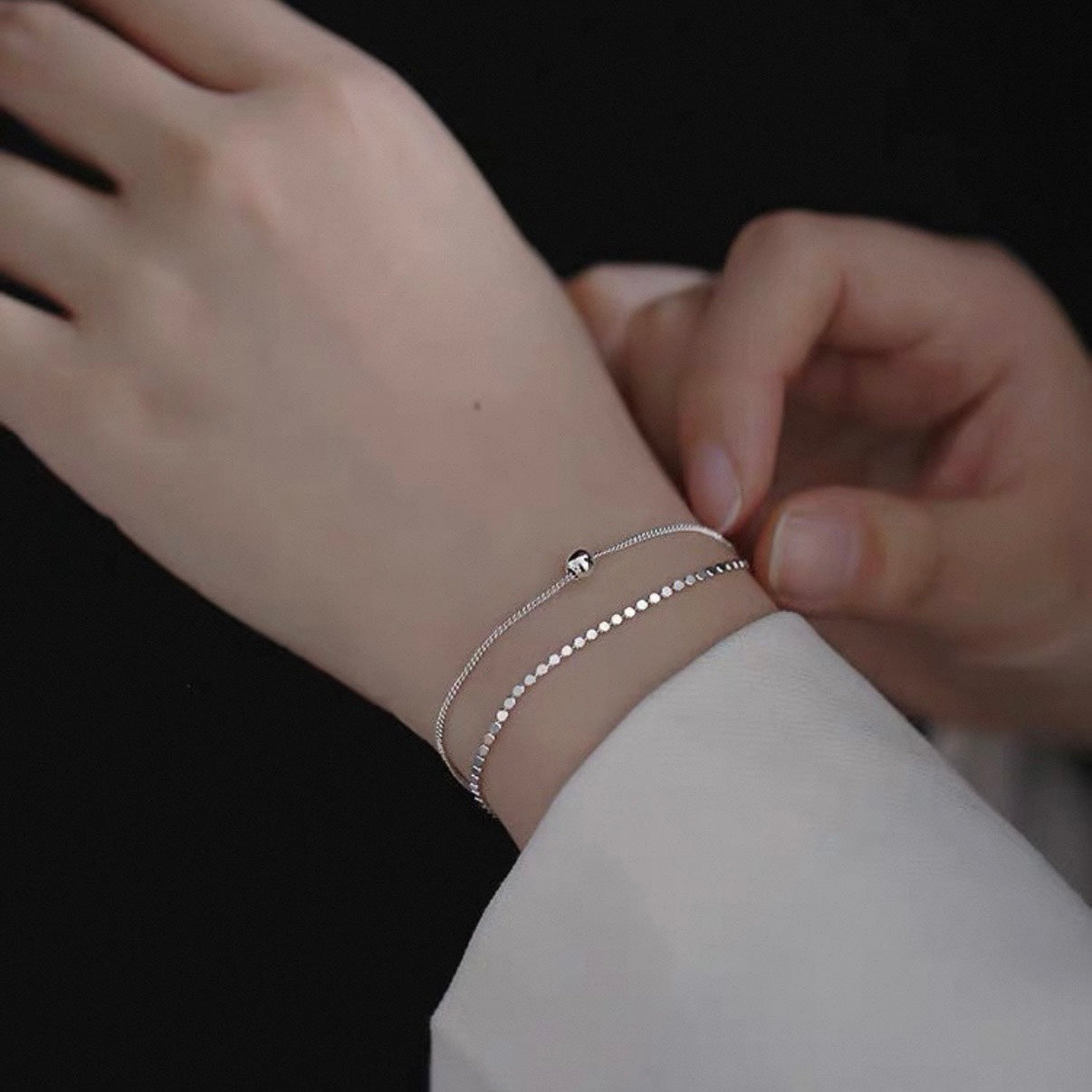 silky dot double bracelet