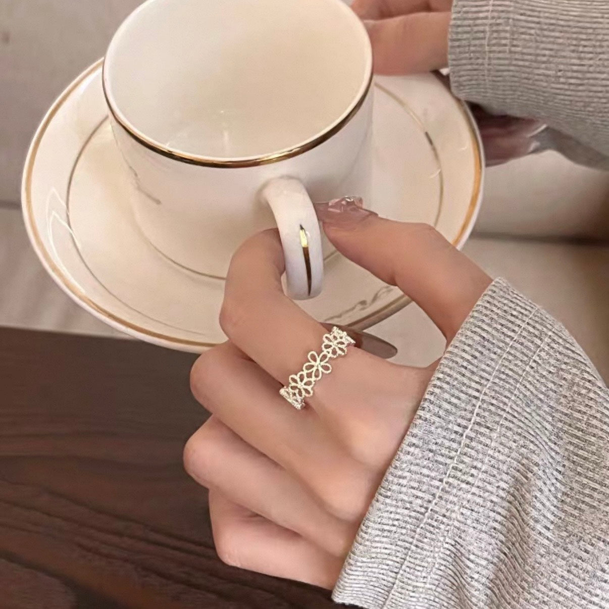 flower lace ring