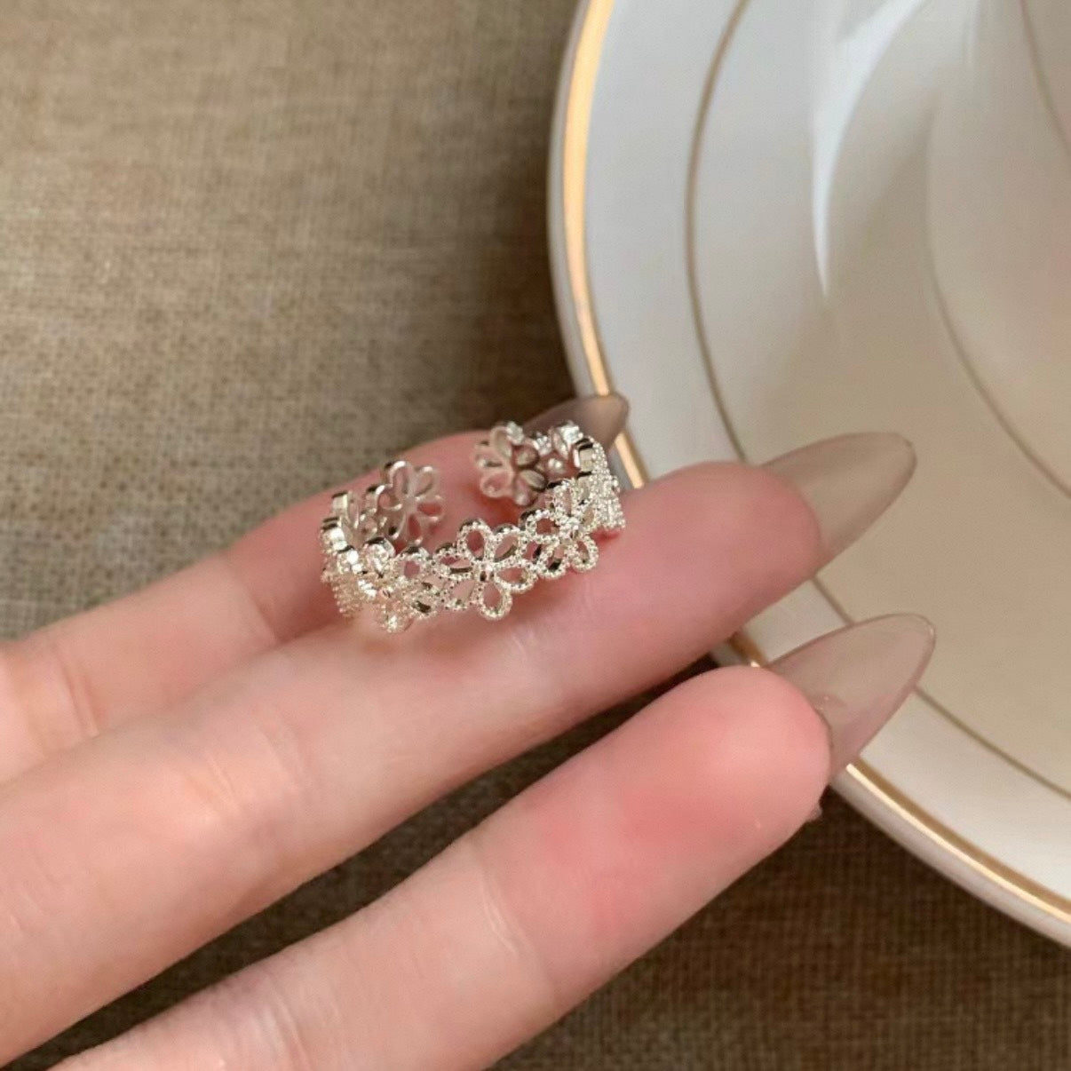 flower lace ring