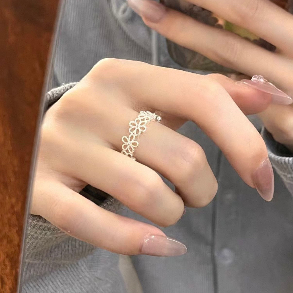 flower lace ring