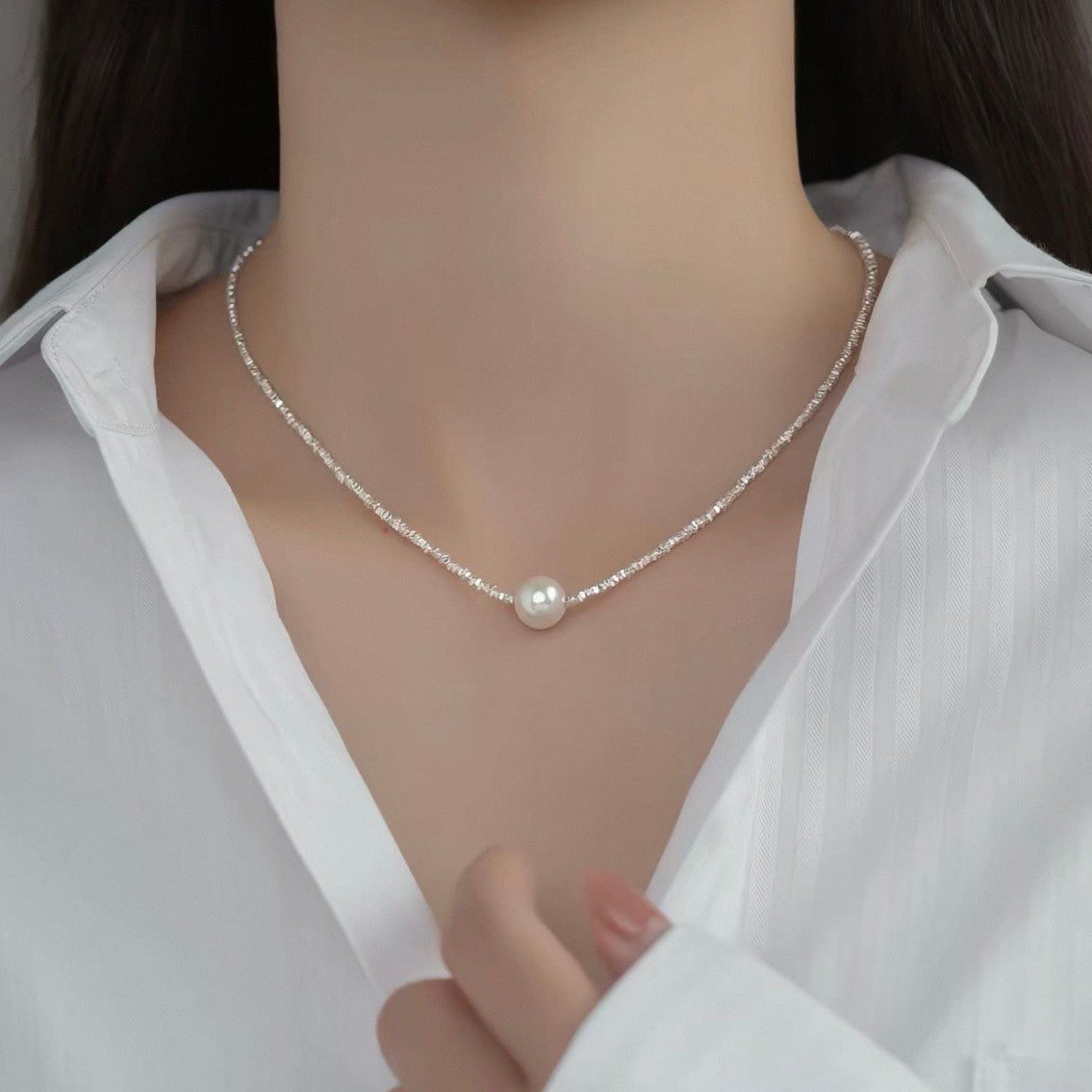 shimmer pearl necklace
